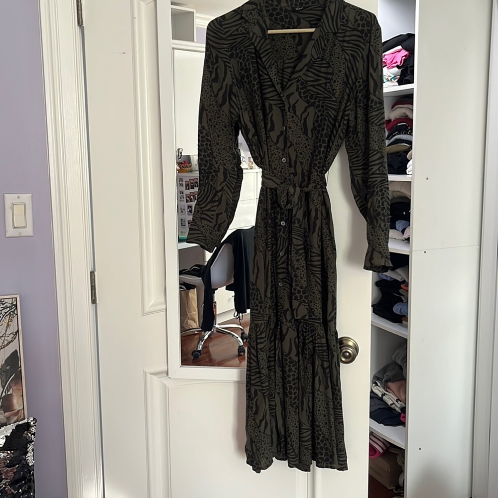 Rails animal print midi dress